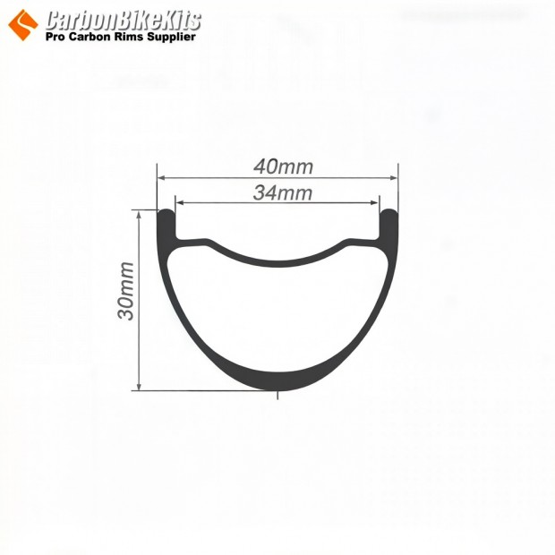 Ruota in Carbonio 27.5er / 29er 40x30mm Larghezza Interna 34mm Tubeless Hookless Simmetrica / Asimmetrica per MTB, Ruota per E-Bike Ruota in Carbonio 27.5er / 29er 40x30mm Larghezza Interna 34mm Tubeless Hookless Simmetrica / Asimmetrica per MTB, Ruota per E-Bike